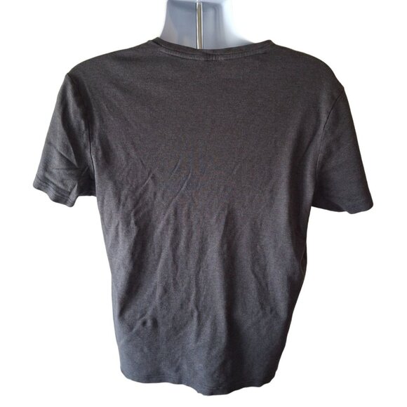 Calvin Klein Mens V Neck T Shirt L Dark Gray Plain Grunge Streetwear Goth - Picture 2 of 7